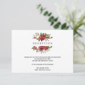 Yuletide | Poinsettia BRUILOFT Receptie Enclosure Informatiekaartje (Staand voorkant)