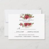 Yuletide | Poinsettia Bruiloft RSVP MAALTIJD OPTIE (Voorkant)