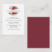 Yuletide | Poinsettia WEDDING Hotel Accommodatie Informatiekaartje (Voorkant / Achterkant)