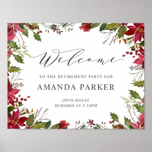 Yuletide Poinsettia Welcome Poster V1 (Voorkant)