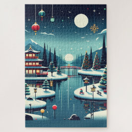 Yuletide Reflecties in de oostelijke Canvas tas Legpuzzel
