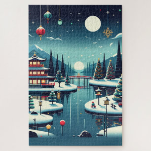 Yuletide Reflecties in de oostelijke Canvas tas Legpuzzel