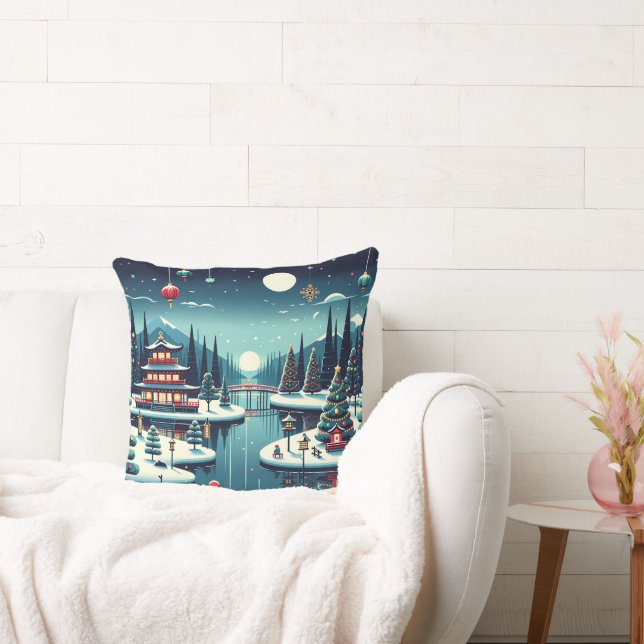 Yuletide Reflecties in het Oosten Kussen (Bank)