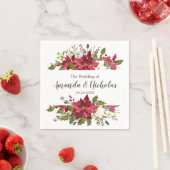 Yuletide | Rustieke Bloemen Kerstwinter Winter Bru Servet (Insitu)