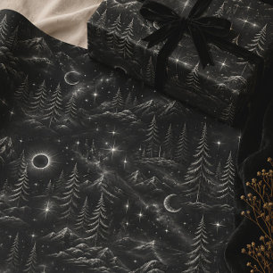Yuletide Schaduwen Gotische Winterwoud Cadeaupapier