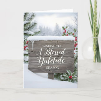Yuletide Season Greeting Sign Feestdagen Kaart