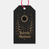 Yuletide Shadows Gotische Kerstmis Winter Cadeaulabel (Voorkant)
