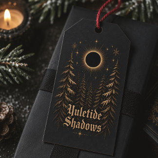 Yuletide Shadows Gotische Kerstmis Winter Cadeaulabel