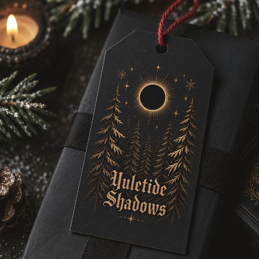 Yuletide Shadows Gotische Kerstmis Winter Cadeaulabel