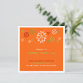 Yuletide Snowflake Scribbles : kerstkaart (Staand voorkant)