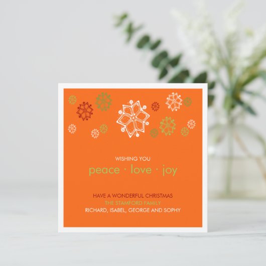 Yuletide Snowflake Scribbles : kerstkaart (Staand voorkant)
