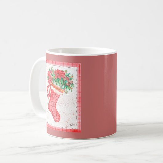 Yuletide Stocking Koffiemok (Voorkant links)