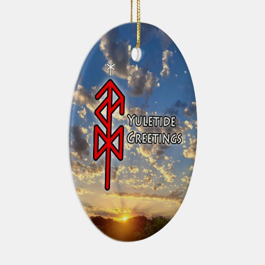 Yuletide Viking Rune Keramisch Ornament (Rechts)