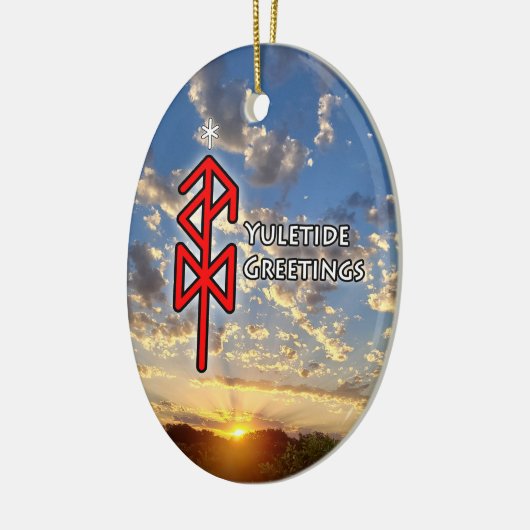 Yuletide Viking Rune Keramisch Ornament (Links)