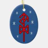 Yuletide Viking Rune Keramisch Ornament (Achterkant)