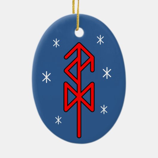 Yuletide Viking Rune Keramisch Ornament (Achterkant)