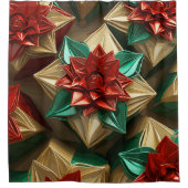 Yuletide weelde: Gouden draden van Kerstmis Douchegordijn (Voorkant)