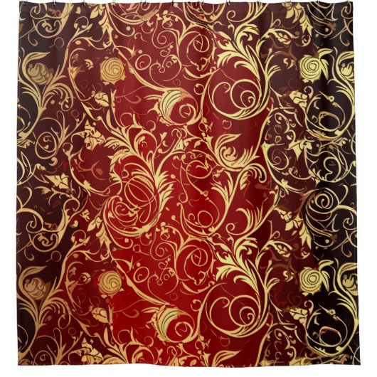 Yuletide weelde: Gouden draden van Kerstmis Douchegordijn (Voorkant)