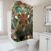 Yuletide weelde: Gouden draden van Kerstmis Douchegordijn (In situ)