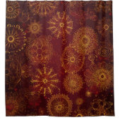 Yuletide weelde: Gouden draden van Kerstmis Douchegordijn (Voorkant)