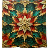 Yuletide weelde: Gouden draden van Kerstmis Douchegordijn (Voorkant)