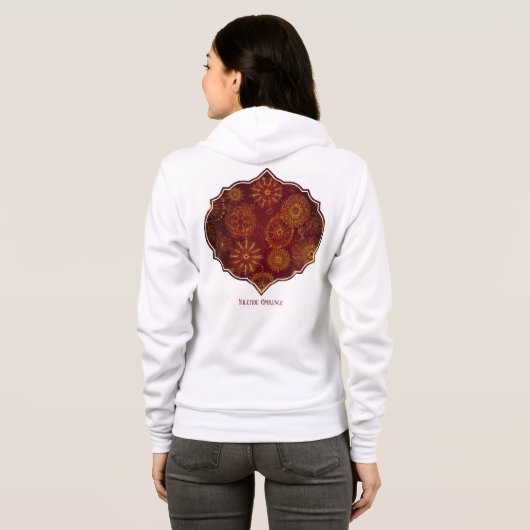 Yuletide weelde: Gouden draden van Kerstmis Hoodie (Achterkant volledig)