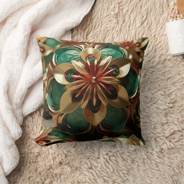 Yuletide weelde: Gouden draden van Kerstmis Kussen (Deken)