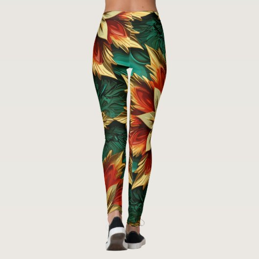 Yuletide weelde: Gouden draden van Kerstmis Leggings (Achterkant)