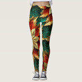 Yuletide weelde: Gouden draden van Kerstmis Leggings (Voorkant)
