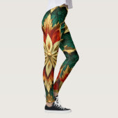 Yuletide weelde: Gouden draden van Kerstmis Leggings (Rechts)