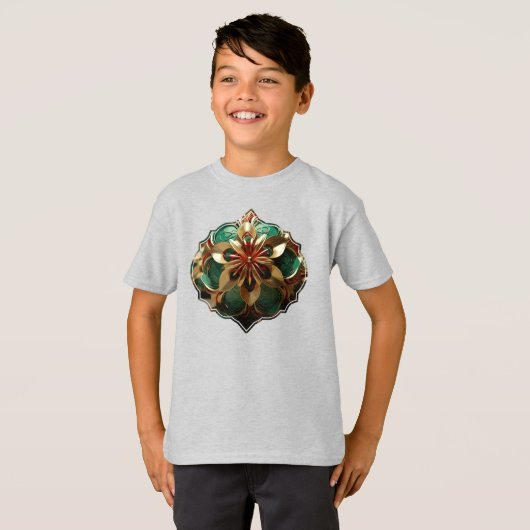 Yuletide weelde: Gouden draden van Kerstmis T-shirt (Voorkant volledig)