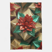 Yuletide weelde: Gouden draden van Kerstmis Theedoek (Verticaal)