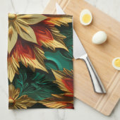 Yuletide weelde: Gouden draden van Kerstmis Theedoek (Quarter Fold)