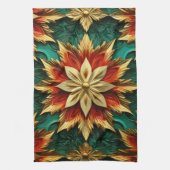 Yuletide weelde: Gouden draden van Kerstmis Theedoek (Verticaal)