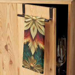 Yuletide weelde: Gouden draden van Kerstmis Theedoek