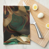 Yuletide weelde: Gouden draden van Kerstmis Theedoek (Quarter Fold)