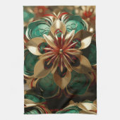 Yuletide weelde: Gouden draden van Kerstmis Theedoek (Verticaal)