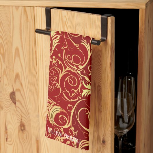 Yuletide weelde: Gouden draden van Kerstmis Theedoek (Derde Gevouwen)