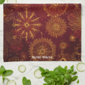 Yuletide weelde: Gouden draden van Kerstmis Theedoek (Gevouwen)