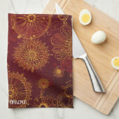 Yuletide weelde: Gouden draden van Kerstmis Theedoek (Quarter Fold)