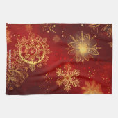 Yuletide weelde: Gouden draden van Kerstmis Theedoek (Horizontaal)