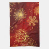 Yuletide weelde: Gouden draden van Kerstmis Theedoek (Verticaal)