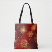Yuletide weelde: Gouden draden van Kerstmis Tote Bag (Voorkant)