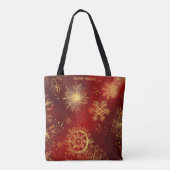 Yuletide weelde: Gouden draden van Kerstmis Tote Bag (Achterkant)