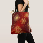 Yuletide weelde: Gouden draden van Kerstmis Tote Bag (Dichtbij)
