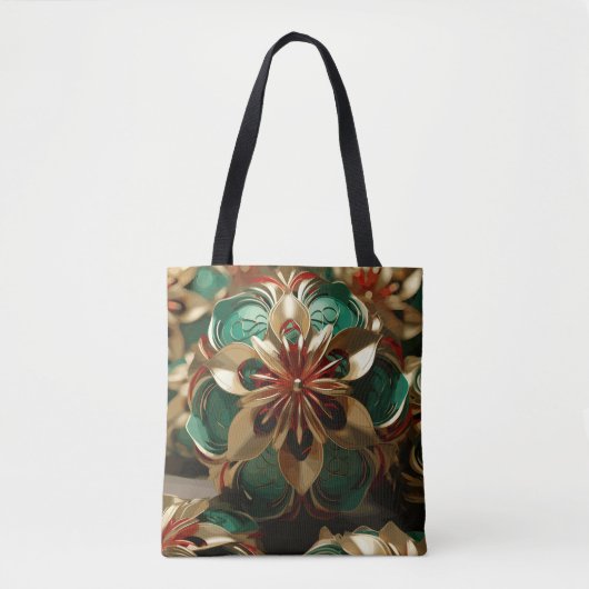 Yuletide weelde: Gouden draden van Kerstmis Tote Bag (Voorkant)