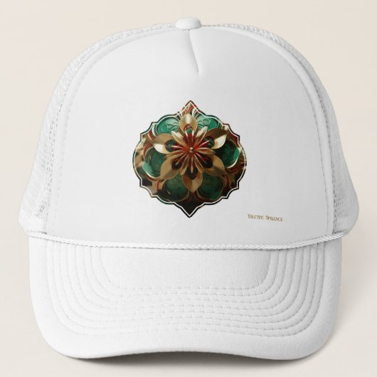Yuletide weelde: Gouden draden van Kerstmis Trucker Pet (Voorkant)