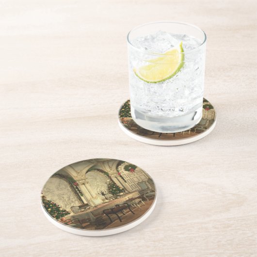 Yuletide Zandsteen Onderzetter (Zijkant)