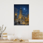 Yuletime City III - Winterkathedraal Poster (Keuken)