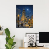 Yuletime City III - Winterkathedraal Poster (Thuiskantoor)